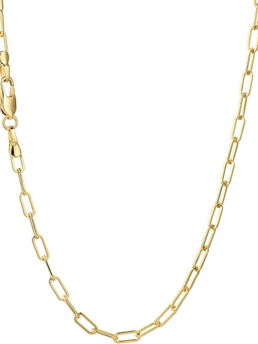 Trendy 14K Gold Paperclip Chain Necklace for Women & Men, Non-Tarnish, 18-24